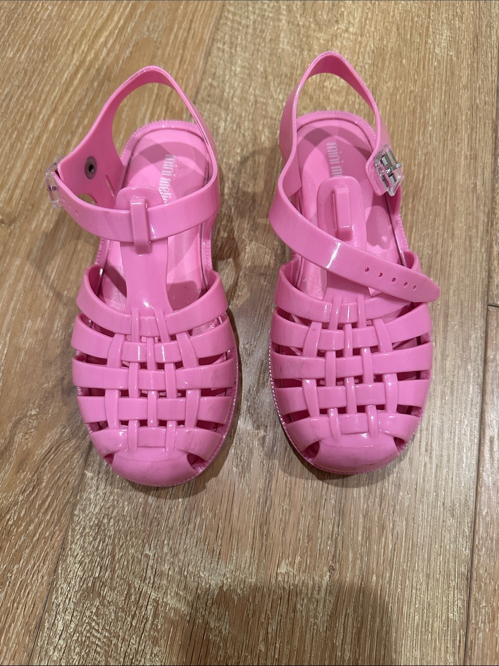 Mini Melissa Bubblegum Pink Jelly Woven Sandals